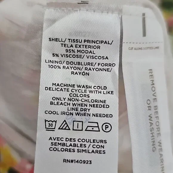 LOFT Buttercup Floral Tiered Swing Dress Flutter Sleeves Medium - Picture 7 of 9